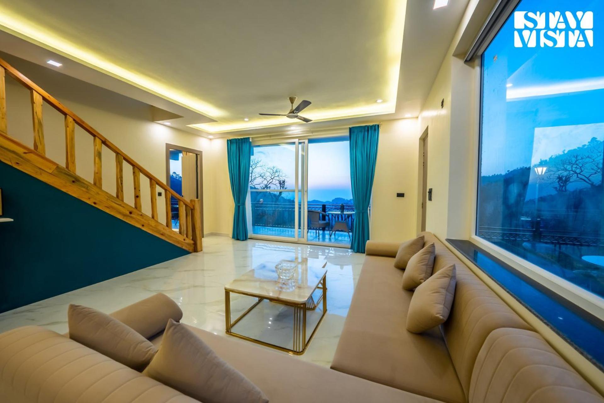 Stayvista At Sunset Springs With Pool & Views Nainital Kültér fotó